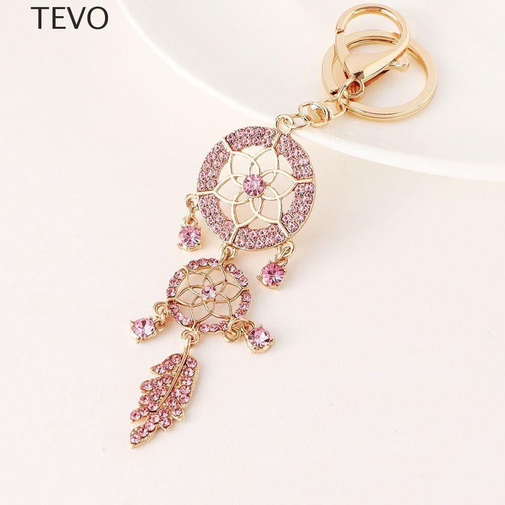 Chaveiro De Carro TEVO , Estético Vintage Dream Catcher , Acessórios Pingente De Bolsa De Penas De Liga