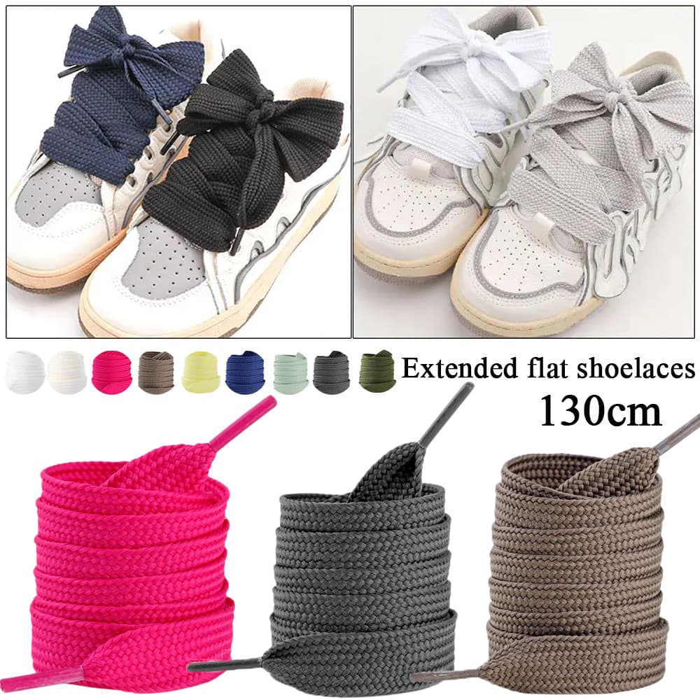 Cadarços De Tecido Plano De 130 Cm De Largura , Substituição Multicoloridos Para Tênis De Skate , Sapatos Casuais
