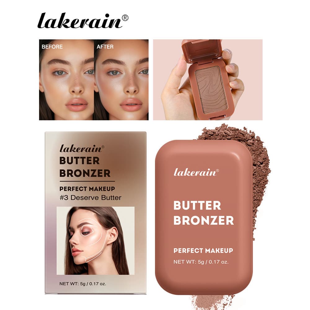 Bronzer Fosco Macio , Paleta De Contorno Para Rosto , Pó Bronzeador E Blush , Brilho Bronzeado Edificável De Longa Duraç