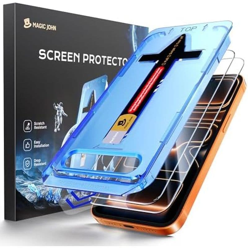 MAGIC JOHN 2 Pack Para iPhone 17 Pro Max Protetor De Tela De Vidro Temperado De 6.9 Polegadas , Eliminação Automática De