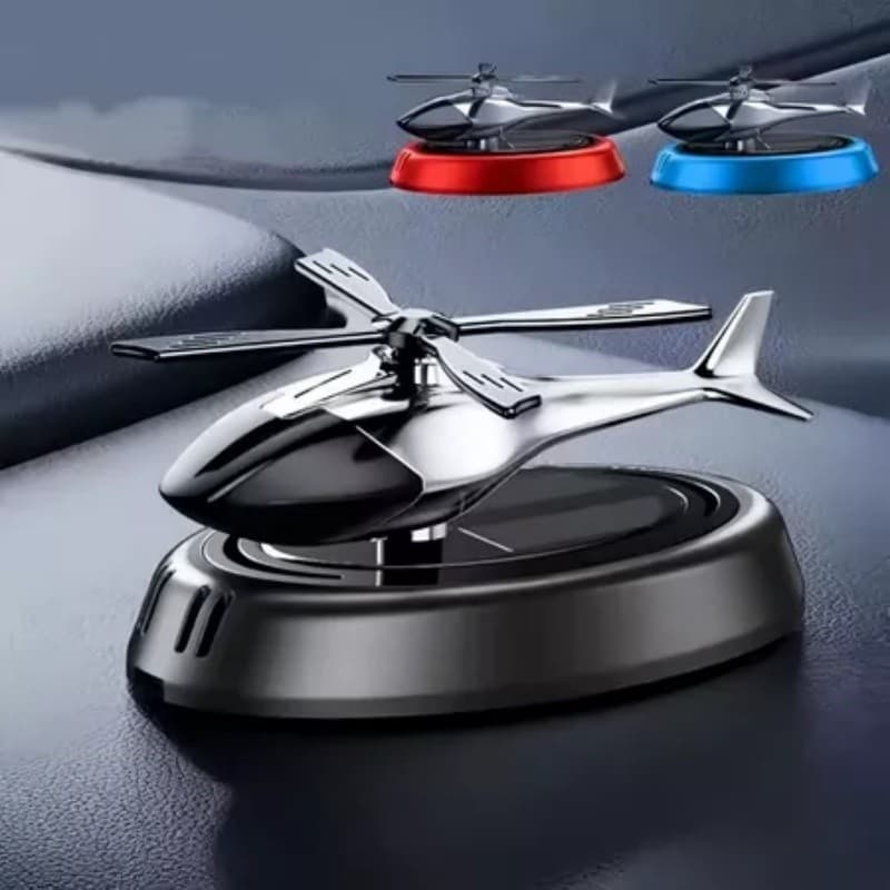 Aromatizador de Ar para Carro Helicóptero Solar Giratório Difusor de Aroma Rotativo para Painel Decoração