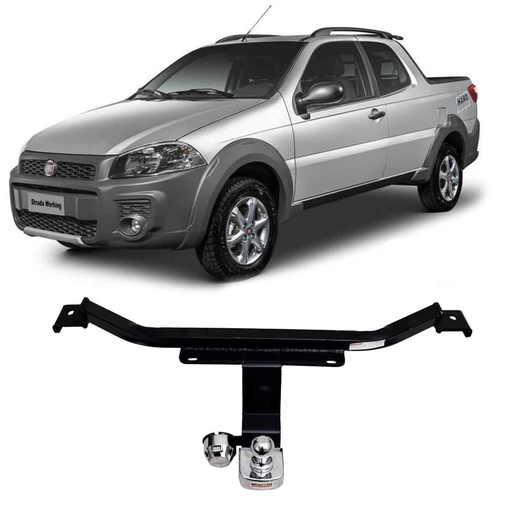 Engate Braconi STRADA 2014 até 2020 Não Precisa Furar Bola Cromada até 450kg Modelo Fixo FT-35
