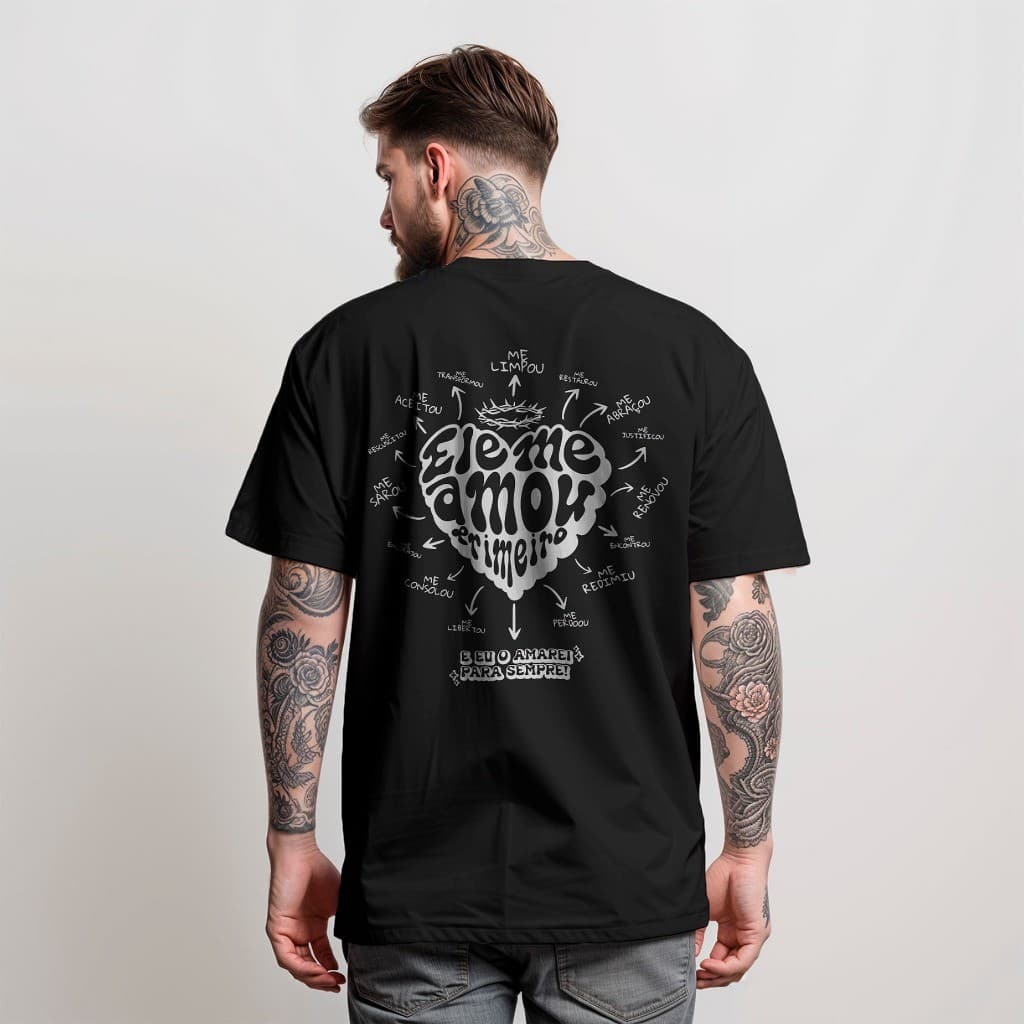 Camiseta T-Shirt Masculina AMOR DE JESUS Camisa 100% Algodão Moda Street