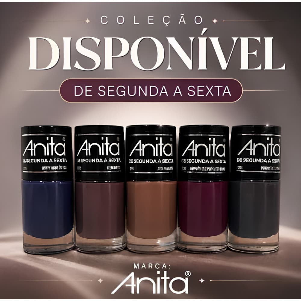 Coleção Esmalte Anita Segunda a Sexta 5 un