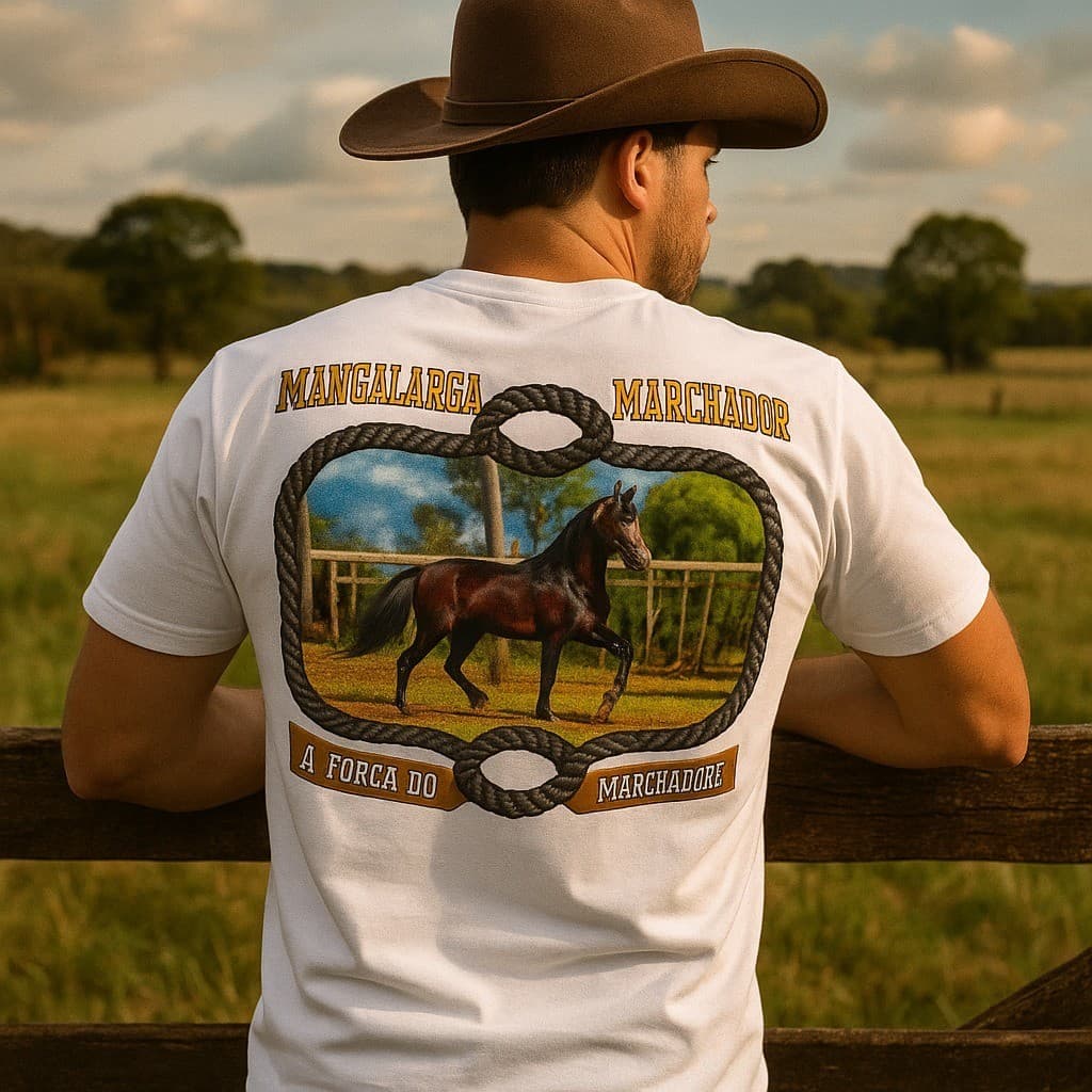 Camisa Masculina Mangalarga Marchador  100% Algodao