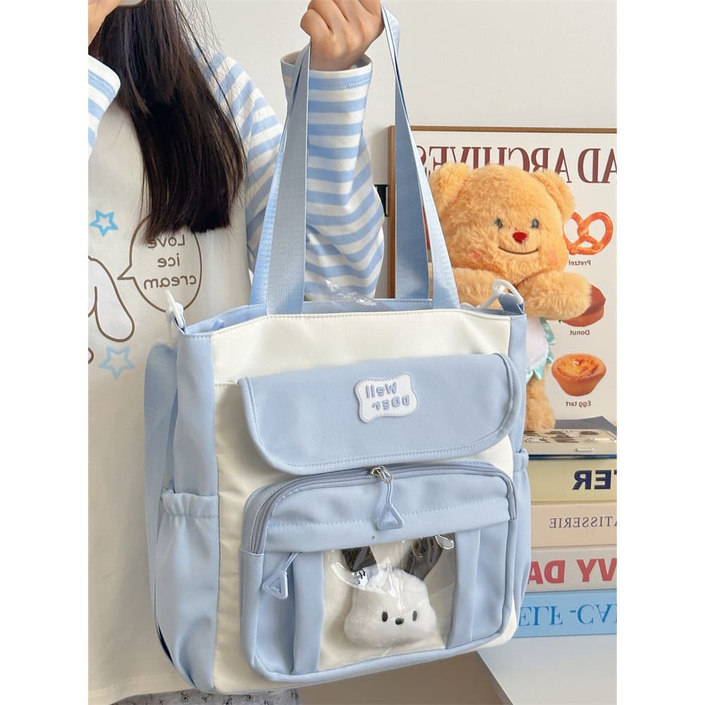 Bonito feminino lona sacola feminina do ensino médio júnior estudante do ensino médio Tutorial classe saco de grande cap