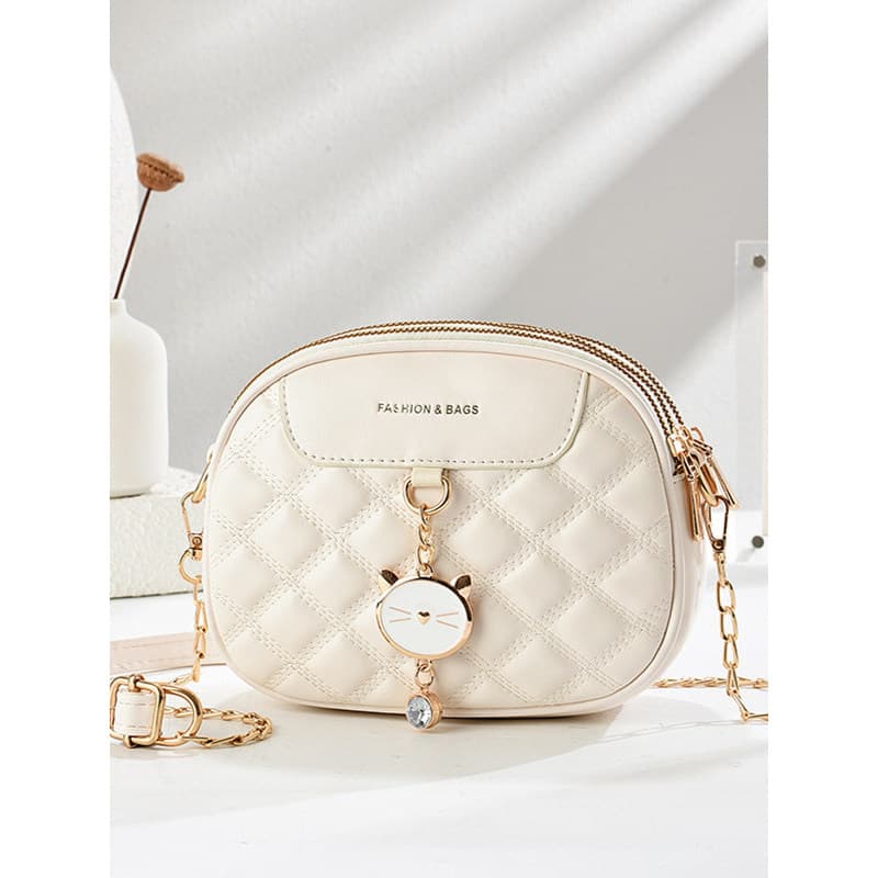 Mini saco pequeno 2026 novo estilo feminino pequeno saco redondo losango corrente saco moda fresco ombro Crossbody saco