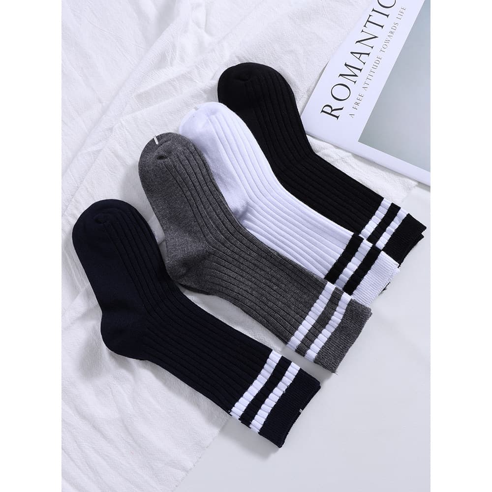Meninas meias primavera verão combinando calças de tubarão meias exterior Wear na moda preto listrado meias altas meias