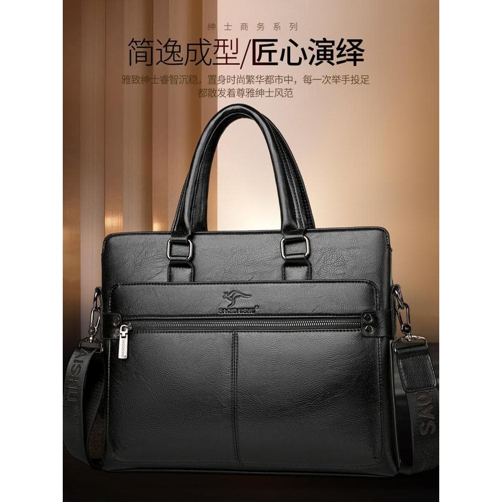 Saki Kangaroo Maleta masculina de negócios Horizontal bolsa Casual masculina moda bolsa mensageiro de ombro bolsa de com