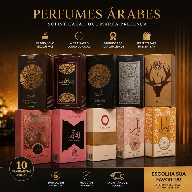 KIT 10 ÁRABES MAIS VENDIDOS NO ORIENTE100ml