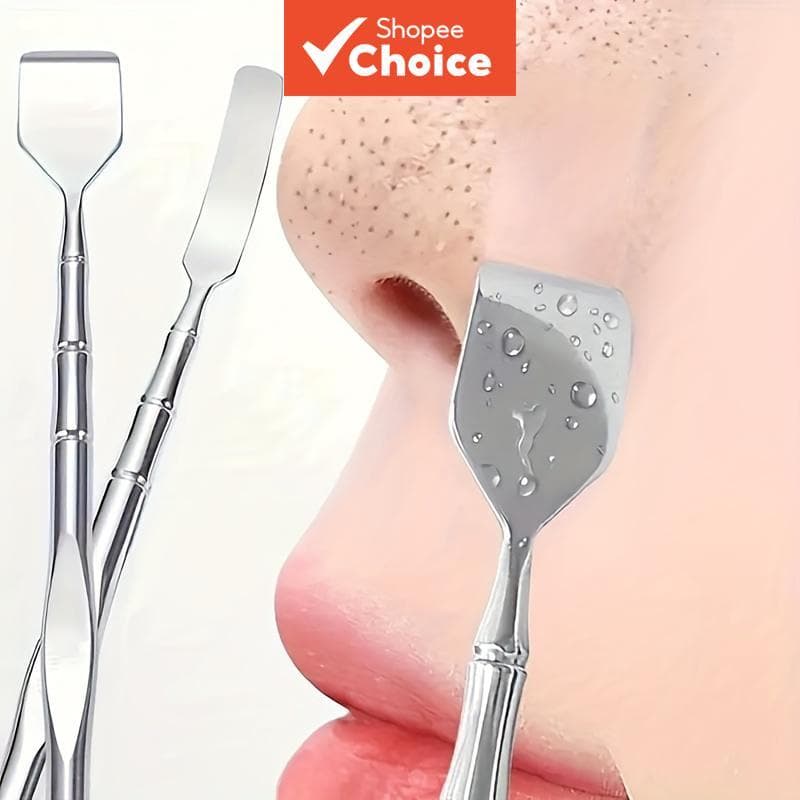 Removedor de Cravos de Dupla Ponta: Limpador Facial de Poros, Esfoliante e Ferramenta de Massagem para Pele Lisa