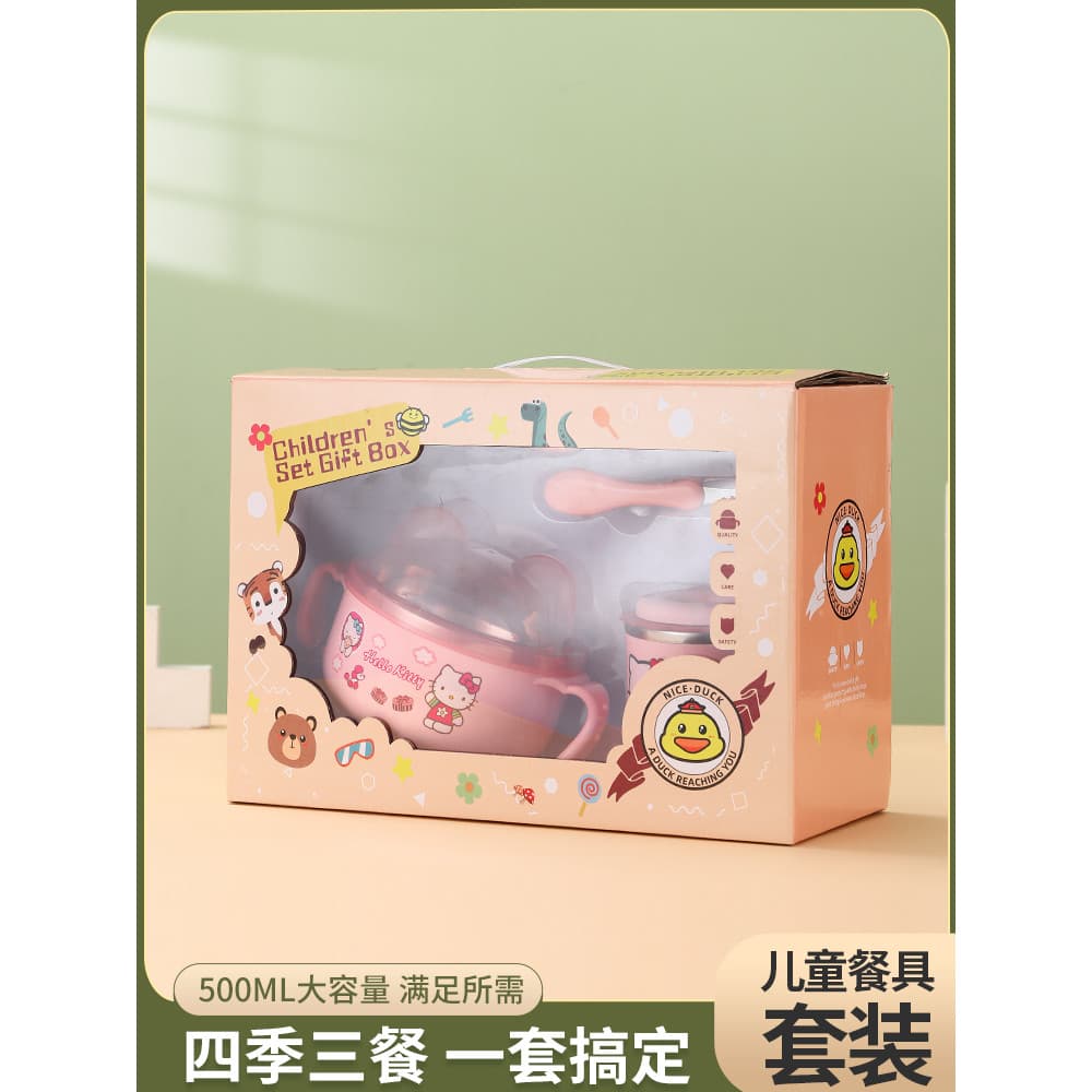 Conjunto de tigela infantil de aço inoxidável 304, tigela portátil para comer bebê com tampa, tigela resistente a choque