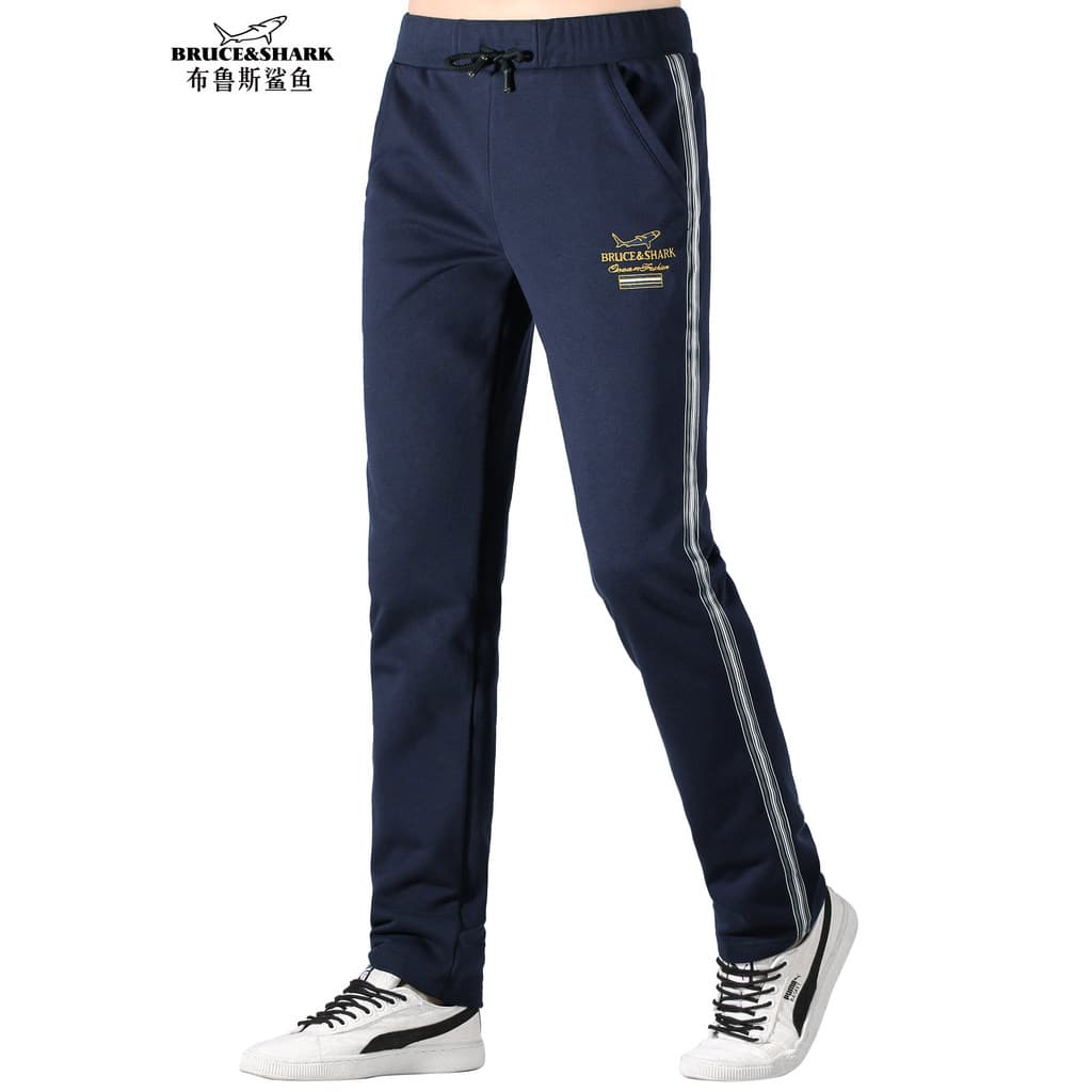 Outono inverno novo estilo calças esportivas dos homens engrossado Sweatpants Bruce Shark Street Wear calças masculinas