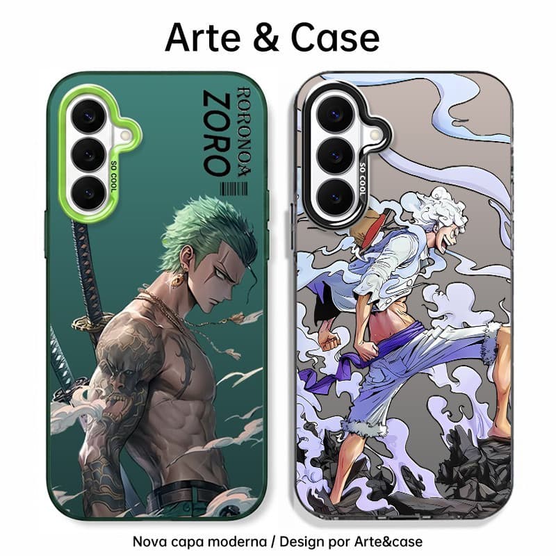 Capinha de silicone fosca impacto-Luffy e Zoro de One Piece For Samsung Galaxy S20 S21,S22 S23 S24 S25 S26 Plus S26Ultra