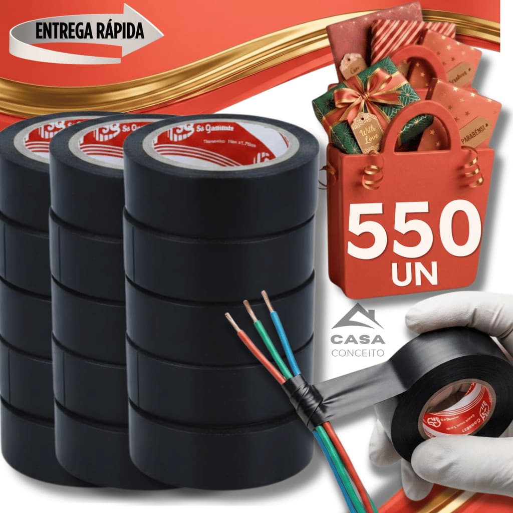 Kit Fita Isolante Preta Antichamas 5 Metros Resistência Isolante Fios Cabos Elétricas Qualidade Gara