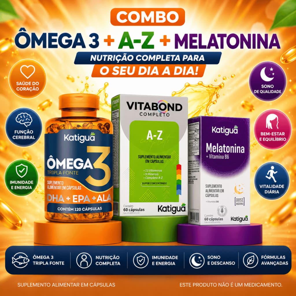 Combo Saúde Ômega 3 + Vitamina A-z + Melatonina