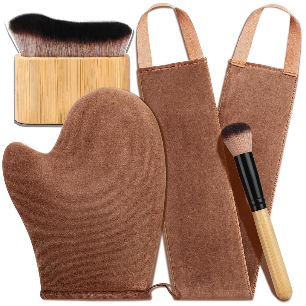 Luva de Veludo de Luxo 4 em 1 para Bronzeamento, Aplicador de Autobronzeador, Pincel de Autobronzeador, Aplicador de Aut