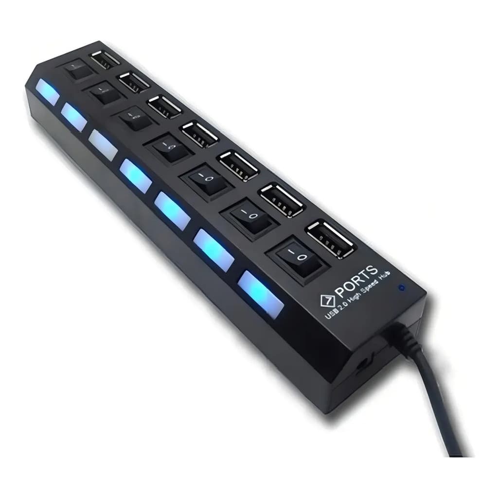 Hub USB Infoclub 7 Portas com Chave Seletora USB 2.0 Preto
