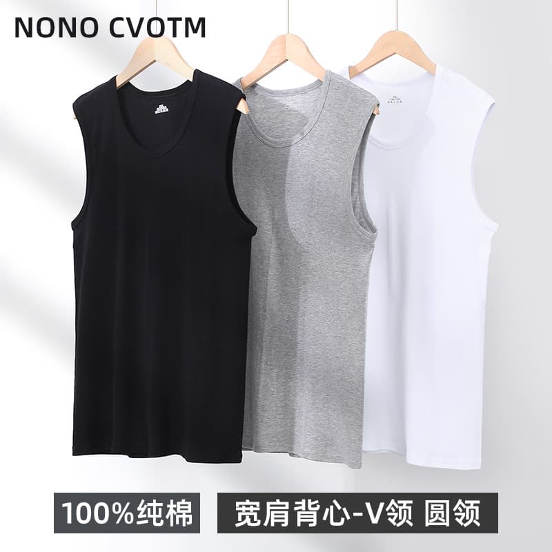 100% algodão colete de ombro largo camiseta masculina tamanho grande cor sólida esportes basquete obstáculos camisetas a