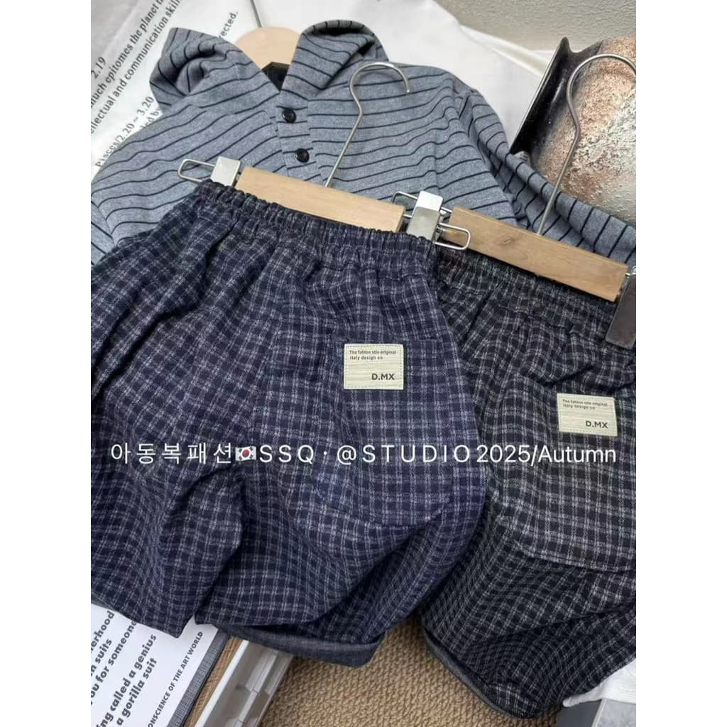 2026 novo estilo outono crianças calças xadrez estilo ocidental solto Bloomers bebê outono estilo Leggings calças corean