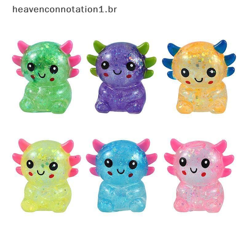 heav 1 Peça Bola De Estresse Axolotl Fofa Brinquedo Animal De Apertar Macio Mole Jogo Sensorial Para Crianças BR