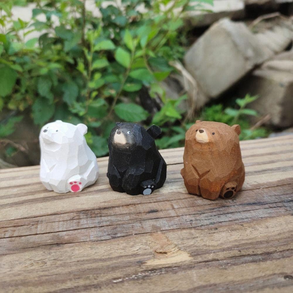 Estatuetas De Urso , Ornamento Polar Esculpido À Mão Sólida , Estátua De Mini Realista