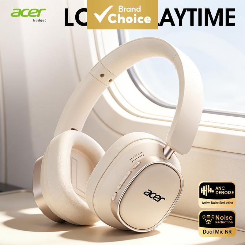 Acer OHR633 Fones De Ouvido Fone Sem Fio Bluetooth Tipo C Com Microfone Envolvente Sobre A Orelha Confortável Usando Saí