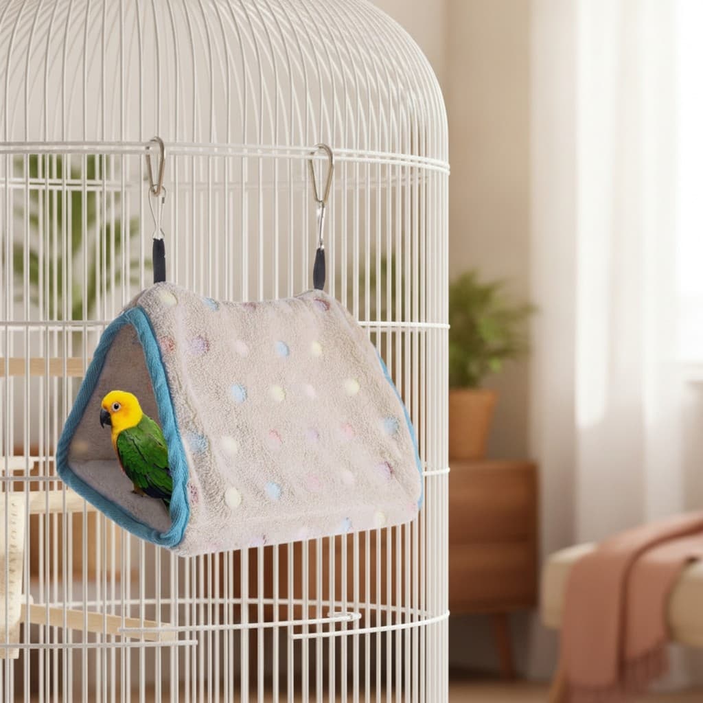 Estilingue De Papagaio Felpudo Para Pássaros Com Alças Suspensas Cama Animais De Estimação Fechada E Confortável Papagai