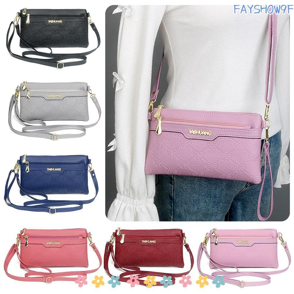 FAYSHOW Bolsas De Ombro Femininas , Porta-Cartões PU Em Relevo Bolsa Quadrada Pequena De Couro Macio , Estilo Lazer