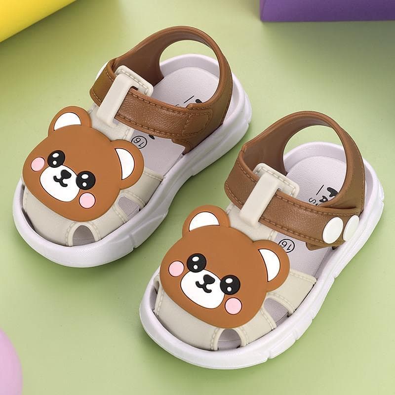 Verão meninas sandálias antiderrapantes de sola macia estilo moda do bebê masculino Baotou praia dos desenhos animados i