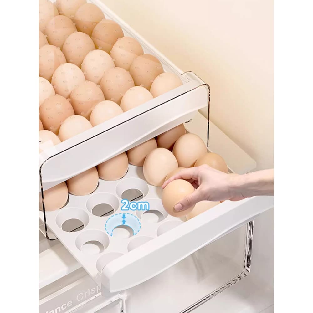 Caixa de armazenamento de ovos tipo gaveta geladeira doméstica Anti-rolamento separação de ovos caixa de manutenção fres