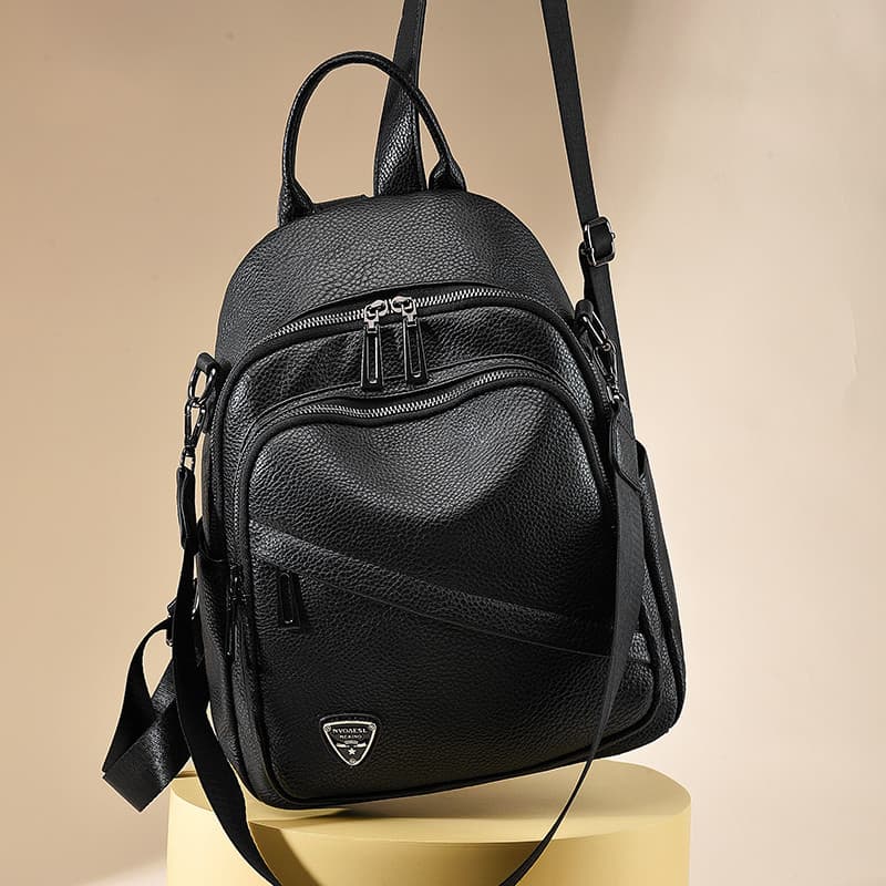 Mochila multifuncional feminina 2026 novo estilo na moda versão coreana couro macio senhoras mochila lazer saco de viage