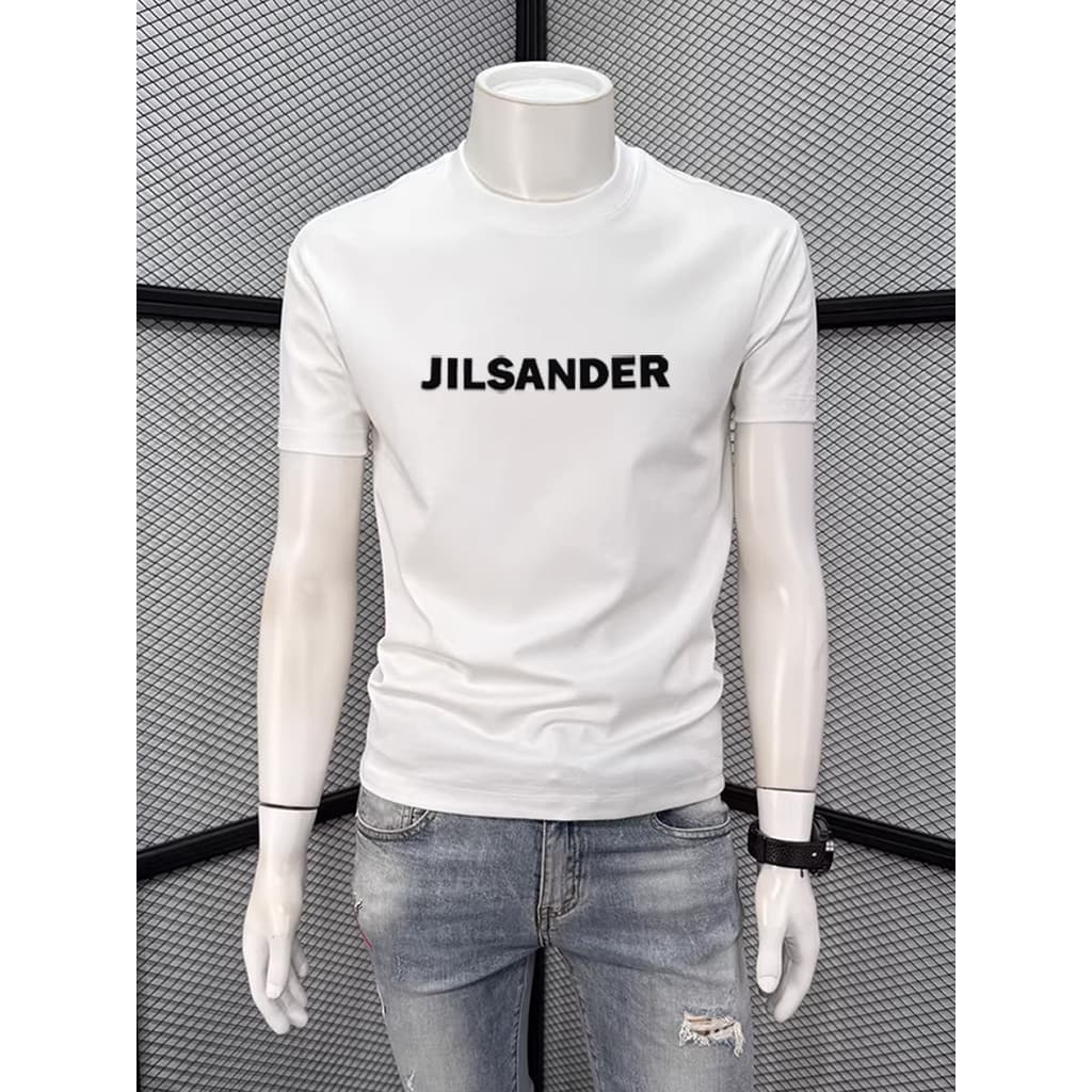 Bens europeus Street Wear tridimensional carta de manga curta camiseta masculina 2026 novo estilo verão gelo seda algodã