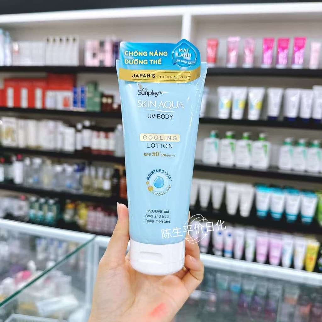 Produtos genuínos do Vietnã Rohto SKIN AQUA Protetor solar corporal spf50 + Grande capacidade PELE AQUA Hidratante Homen