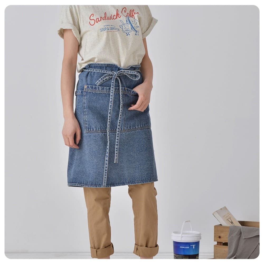 Lavado Denim hip envoltório saia moda estilo ocidental hip envoltório cintura das mulheres dos homens grande bolso estúd
