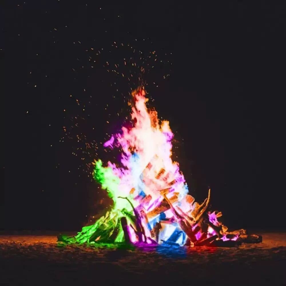 Ao ar livre colorido chama em pó fazenda acampamento praia festa ajuste mágico chama mudança de cor em pó atmosfera fogu