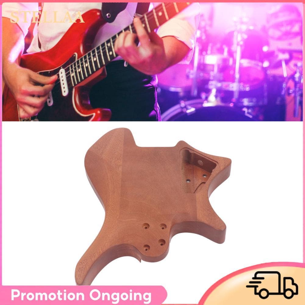 stellaa Corpo de guitarra elétrica inacabado em mogno DIY excelente estabilidade com furos de montagem