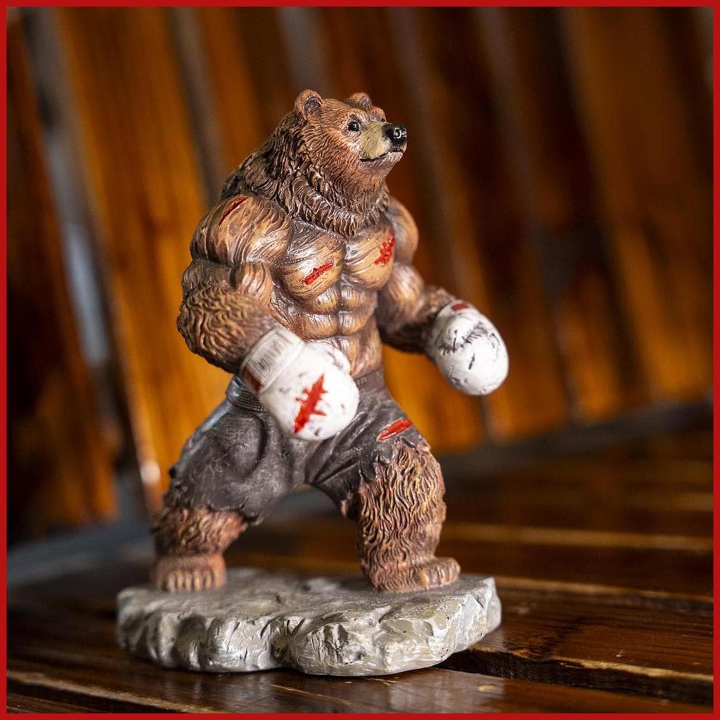 Decorações De Urso Para Casa Abstrata Boxe Escultura Animal Artesanato Figuras Enfeites De Mesa Quarto pomermy