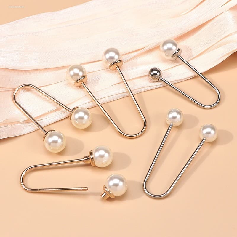 Botão de pérola de duas cabeças botão espiral destacável em forma de U botão camisola Cardigan colarinho botão manga pin