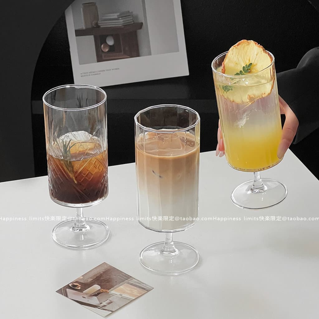 Copo de Vidro Canelado Retrô 390ml | Americano, Café Gelado, Suco e Coquetel | Design Elegante para Casa e Cafeteria