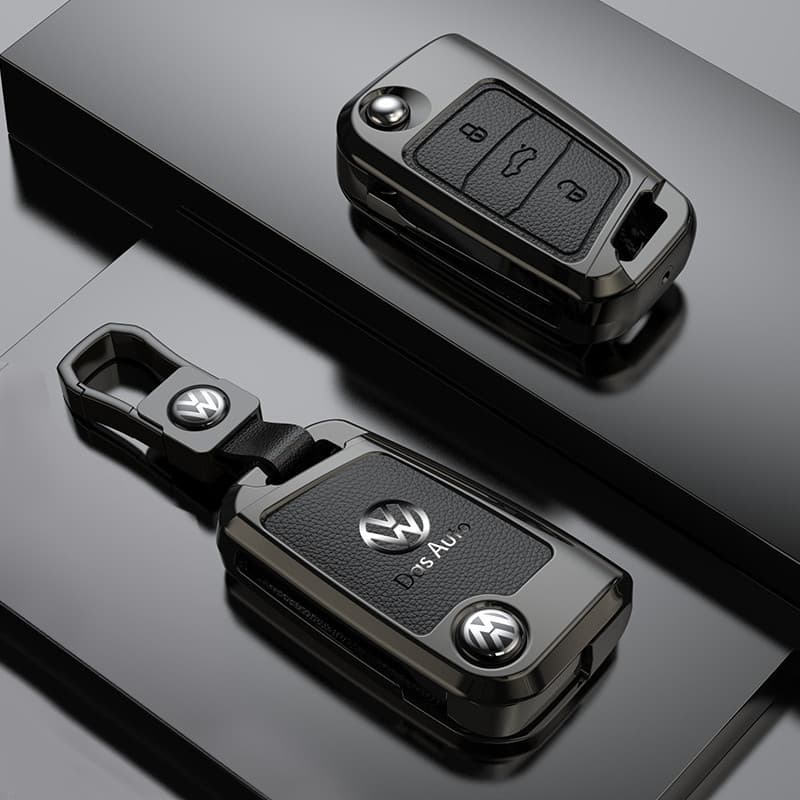 Capa de chave de carro em liga de zinco é adequada para Volkswagen Polo T-Cross Sagitar Bora Lavida Tiguan L, capa de ch