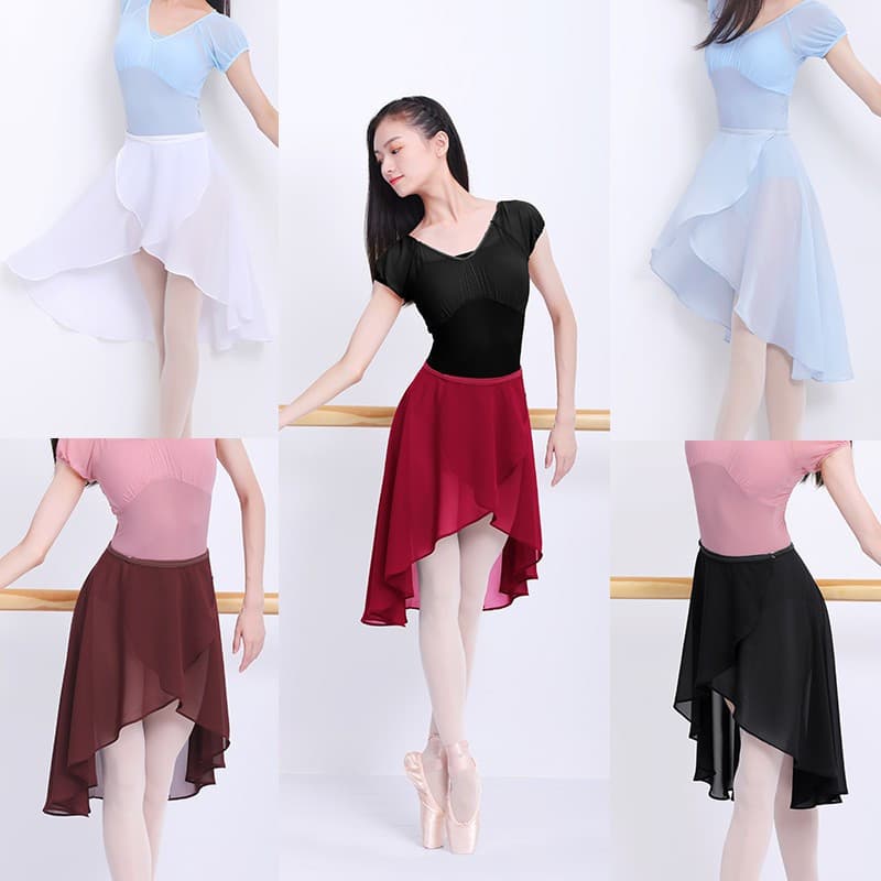 Saia Tutu de Balé Longa para Adultos com Envoltório de Chiffon, Fivelas Ajustáveis, Roupa de Dança 0841