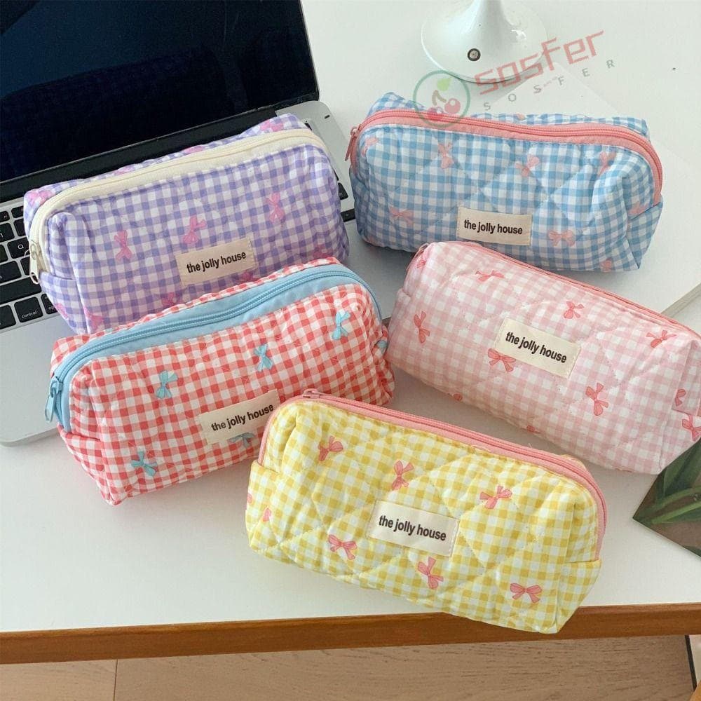 Bolsa Para Caneta SOSFER , De Armazenamento Floral De Grande Capacidade , Estudante De Lápis Com Laço De Alta Qualidade