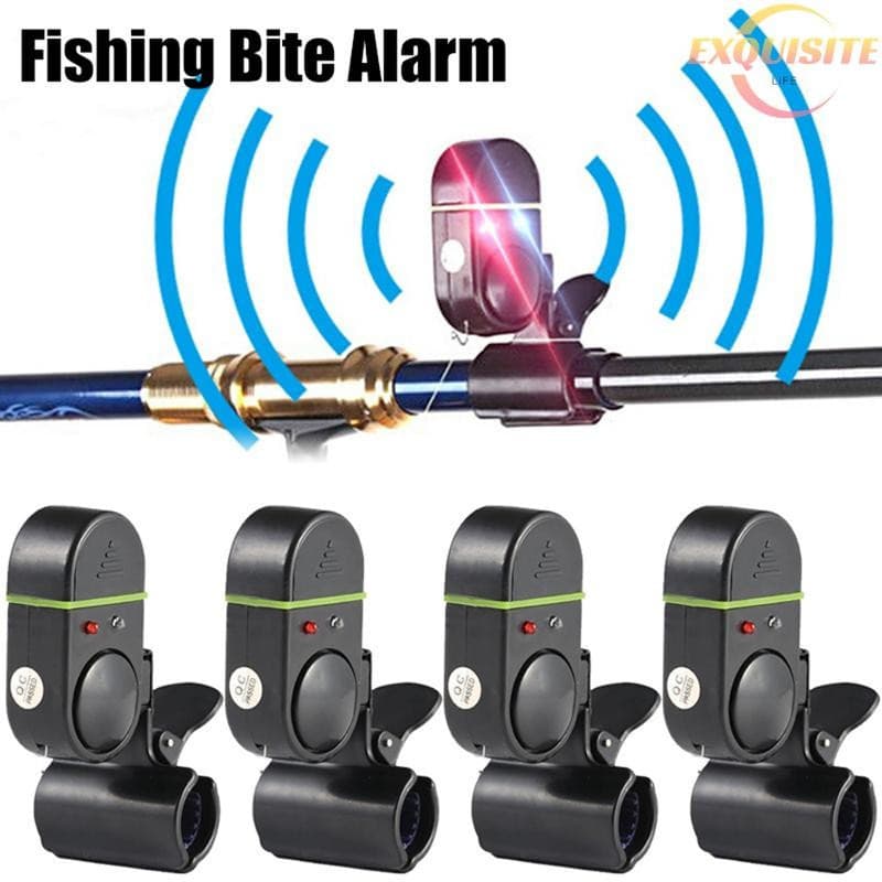 Alarme de Pesca com Alerta Sonoro de Mordida de Peixe, Indicador de Luz LED, Buzzer de Vara com Clipe, Equipamento de Pe