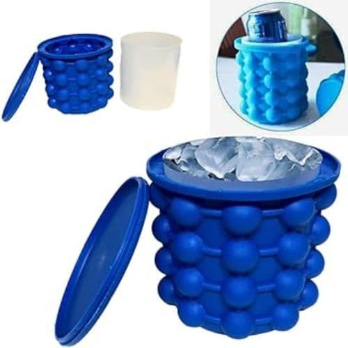 Balde Gelo Silicone Flexível Térmico Resistente Prático Fácil Limpar Bebidas