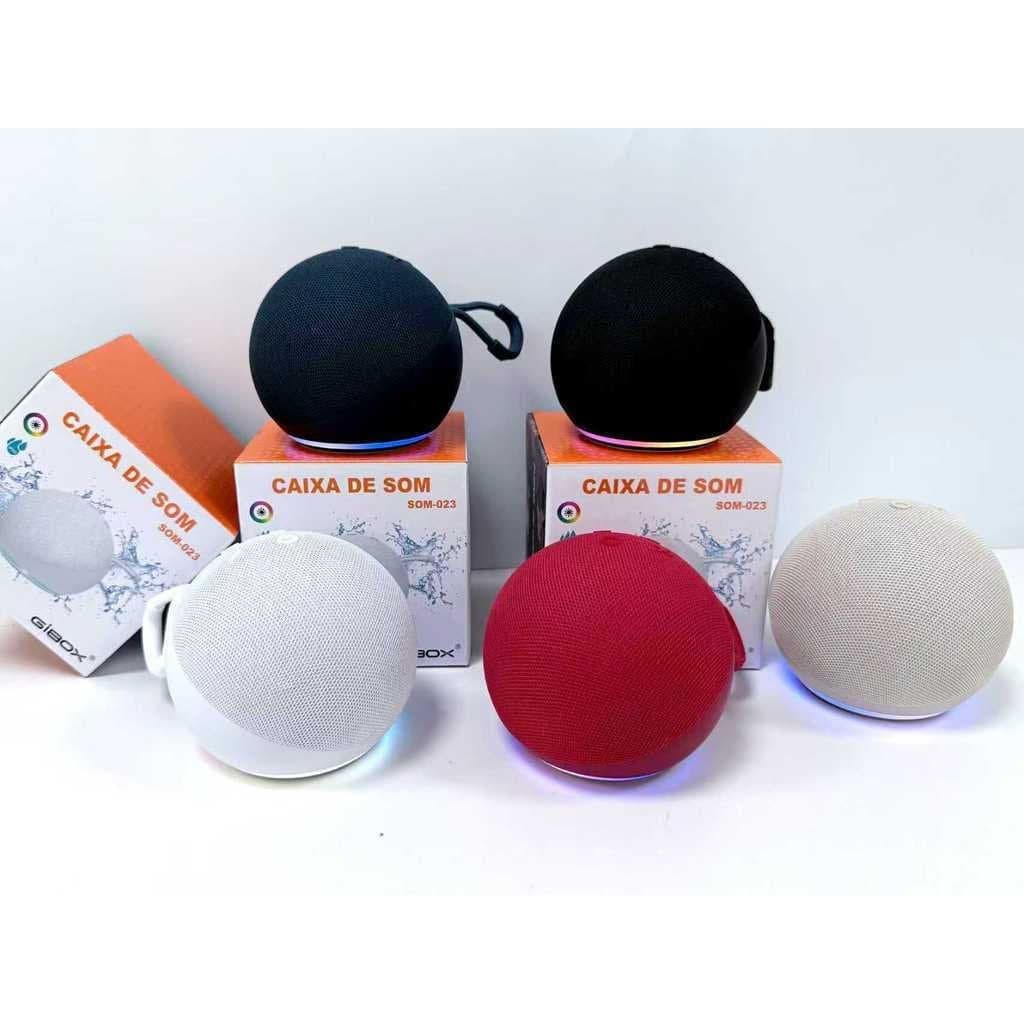 `Caixa de Som Bluetooth Portátil TWS LED RGB GIBOX SOM-023 Mini Elegante`