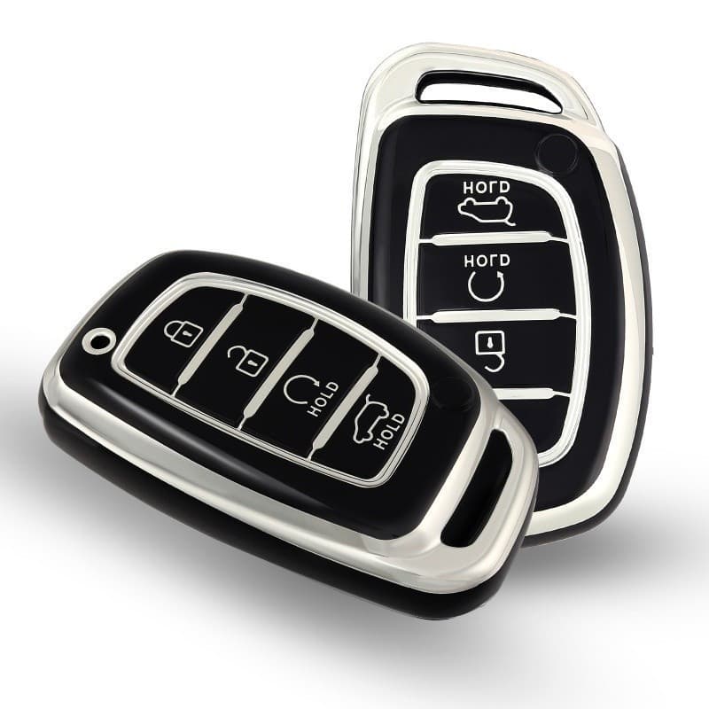 Capa protetora para chave inteligente de 4 botões, adequada para Hyundai Tucson, Santa Fe, Reina, Sonata, Elantra, Creta