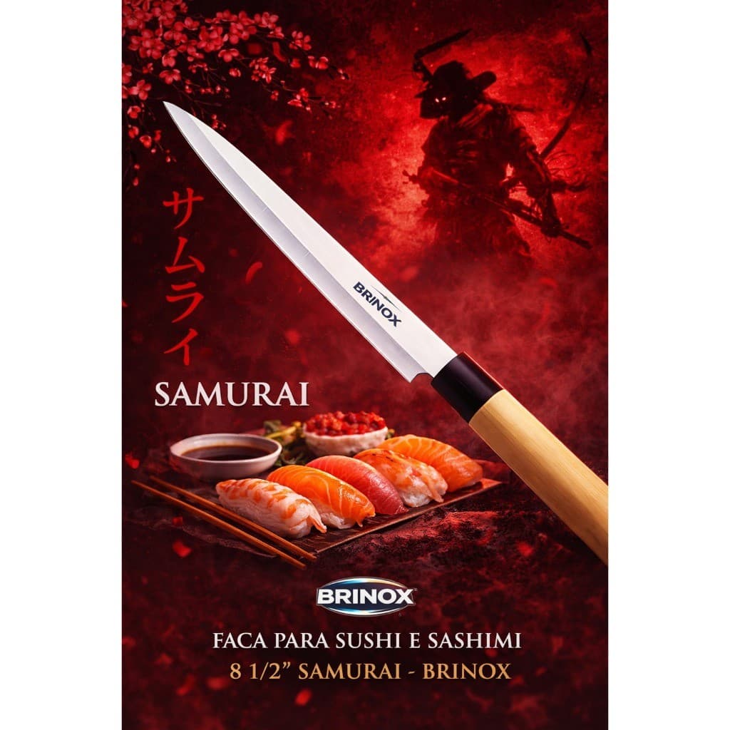 Faca para Sushi e Sashimi 8 1/2" Samurai - Brinox
