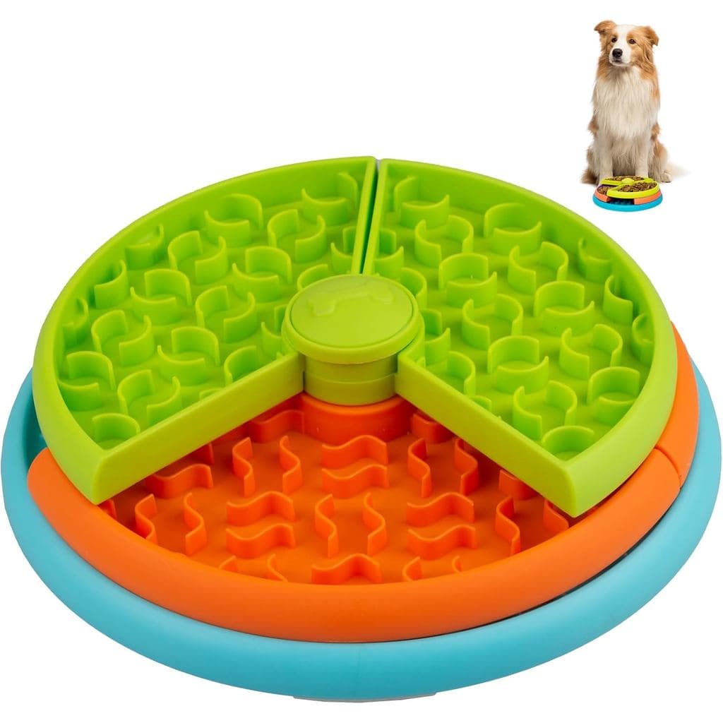 Comedouro Lento para Cães com 3 Níveis, Reduz o Tédio e a Ansiedade, Comedouro Interativo Antiderrapante, Adequado para