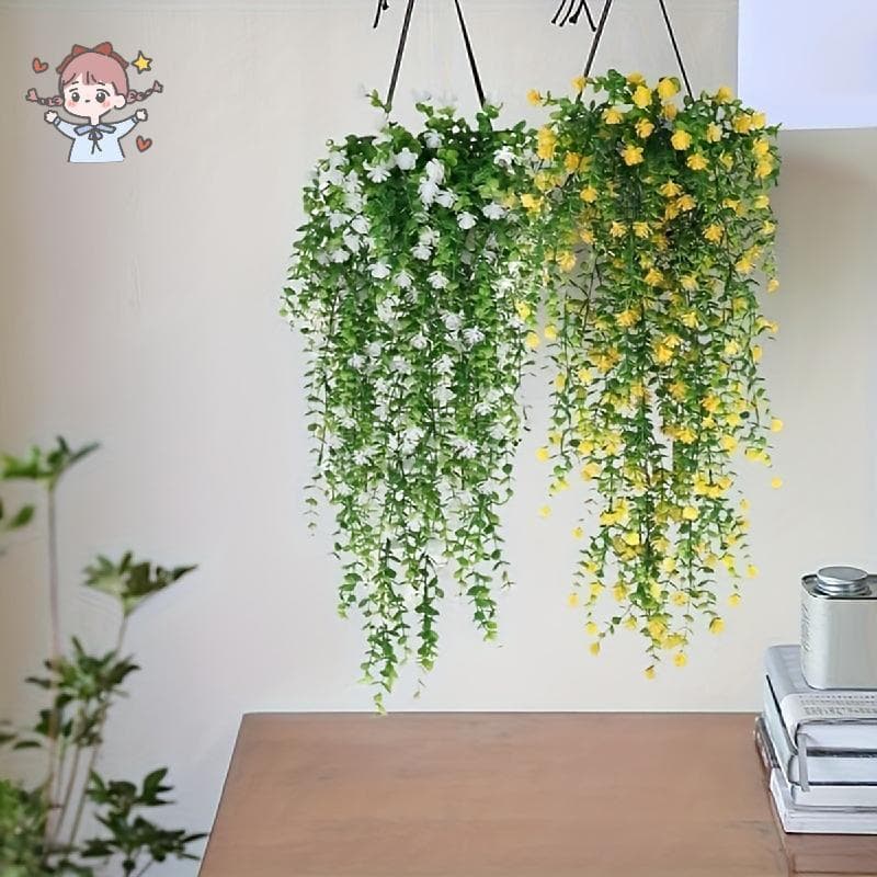 Flores Suspensas De Videira De Camélia Artificial , Videiras De Vegetação Florais Falsas Realistas , Guirlanda De Hera M